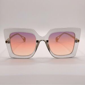 Brianna Cannon sunglasses 50-22-140 Grey translucent frames pink gradient lenses